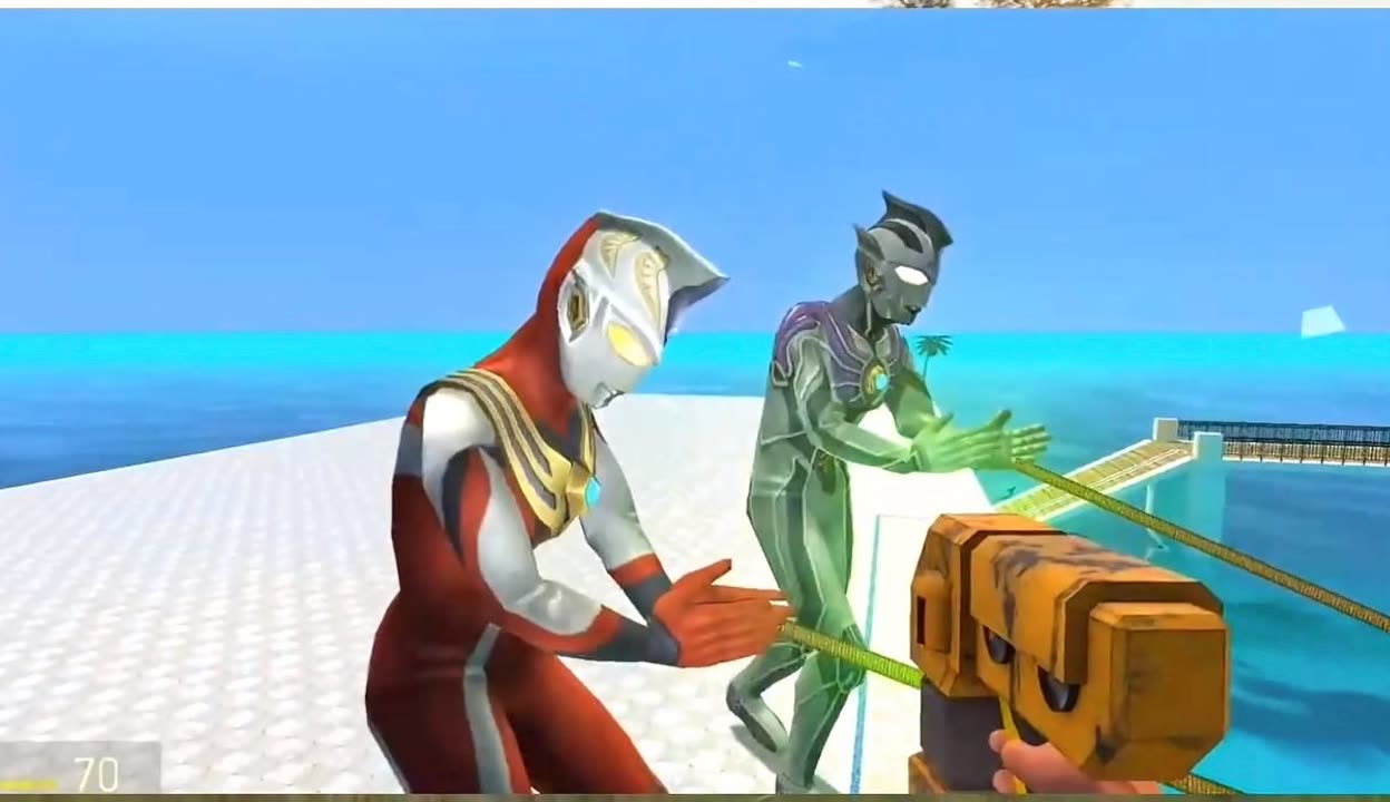 鱼跟奥特曼打伞图含义(奥特曼和鱼头怪的歌)