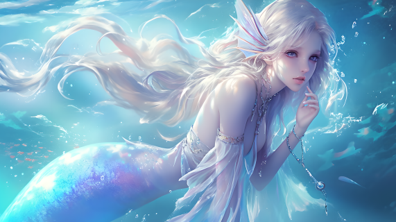 坐着的美人鱼梦幻(坐着的美人鱼简笔画)