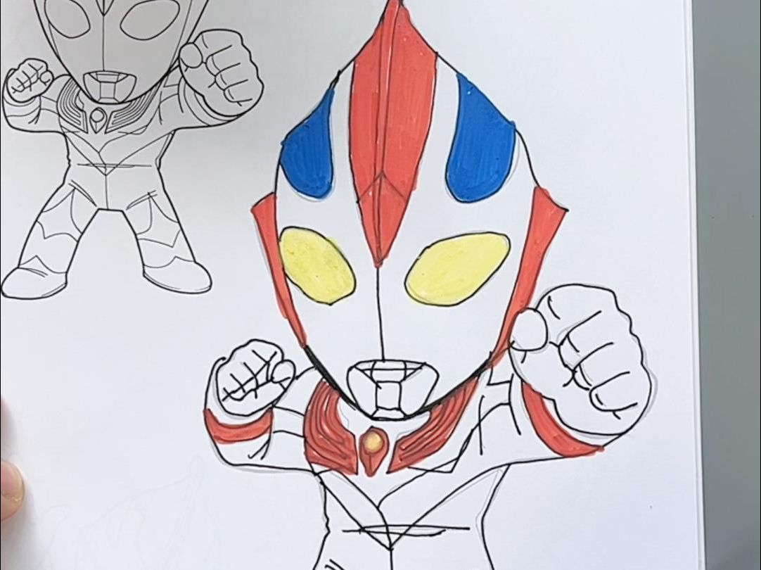 奥特曼蜡笔画(奥特曼简化笔怎么画)