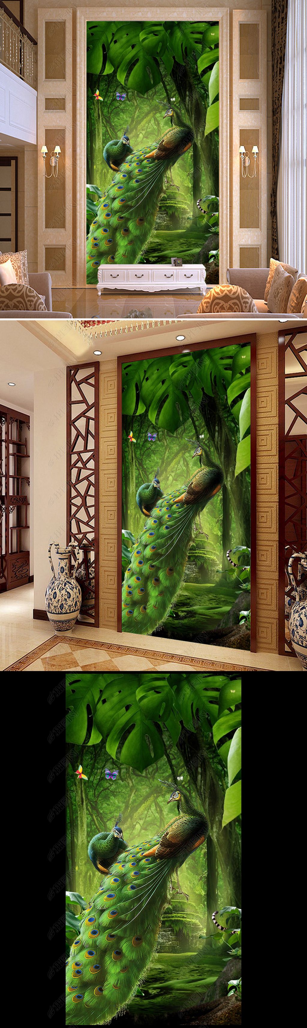 孔雀梦幻森林逃脱(奇幻森林孔雀涂色作品欣赏)